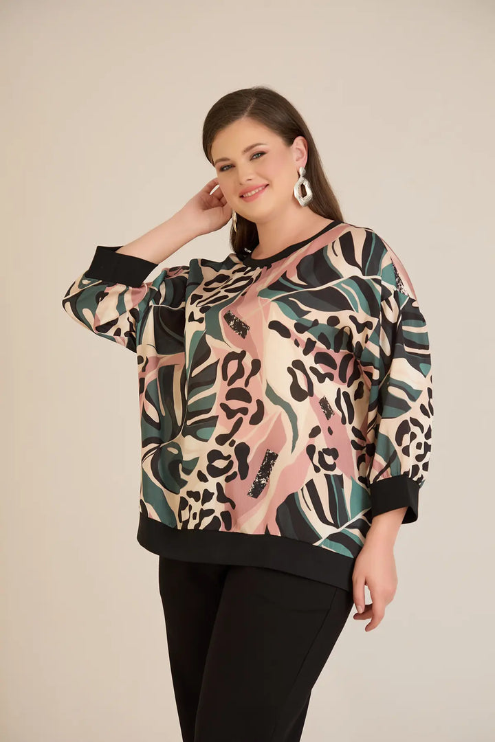 Jesenska elegantna bluza u višebojnim tonovima