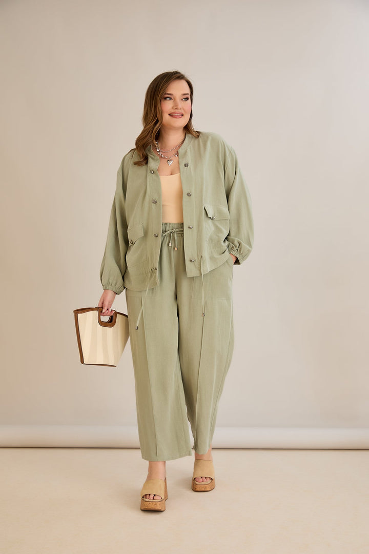 Premium Lyocell set od 2 dijela - hlače + jakna - Zelena 10810