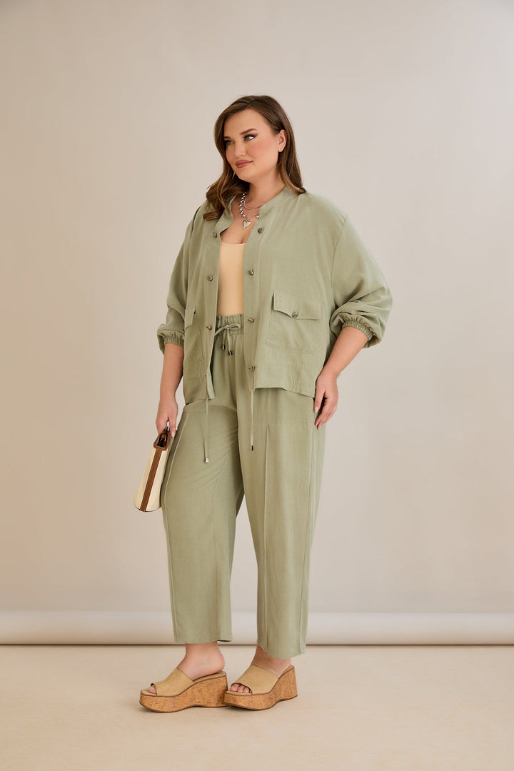 Premium Lyocell set od 2 dijela - hlače + jakna - Zelena 10810