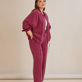 Premium Lyocell set od 2 dijela: hlače + jakna - Malina 10810