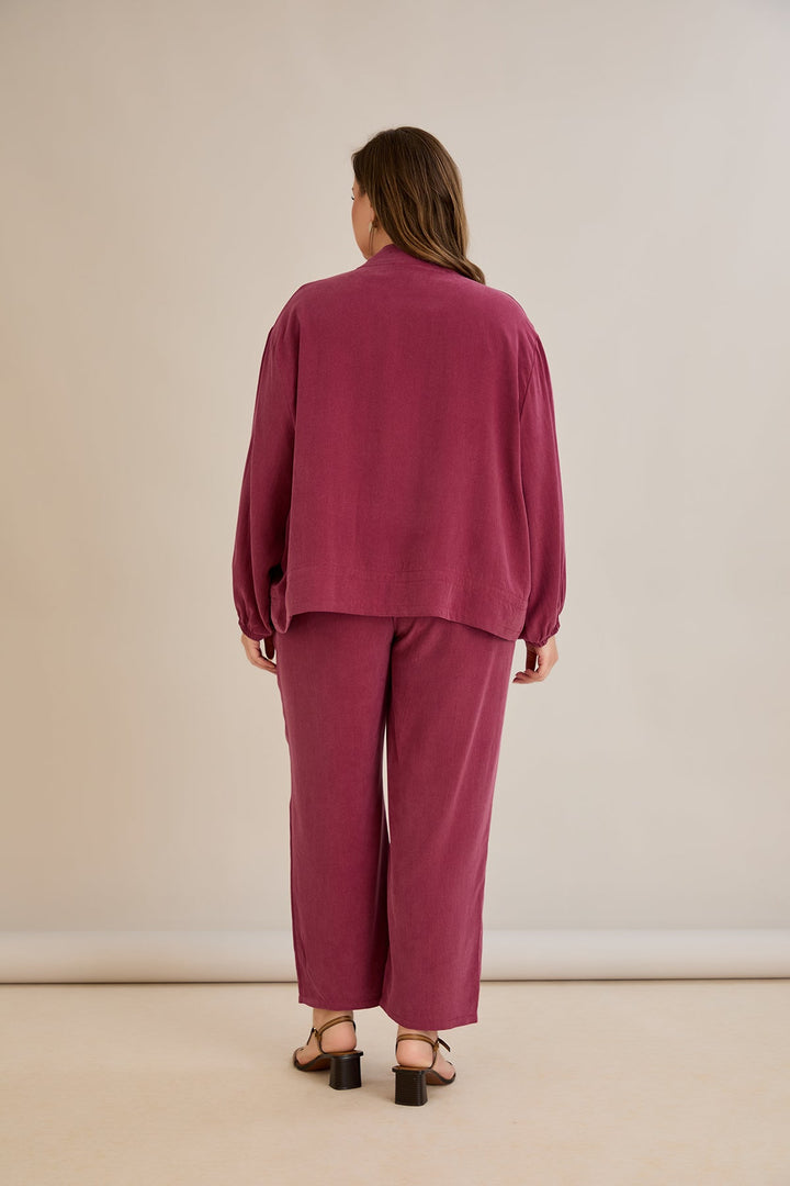 Premium Lyocell set od 2 dijela: hlače + jakna - Malina 10810