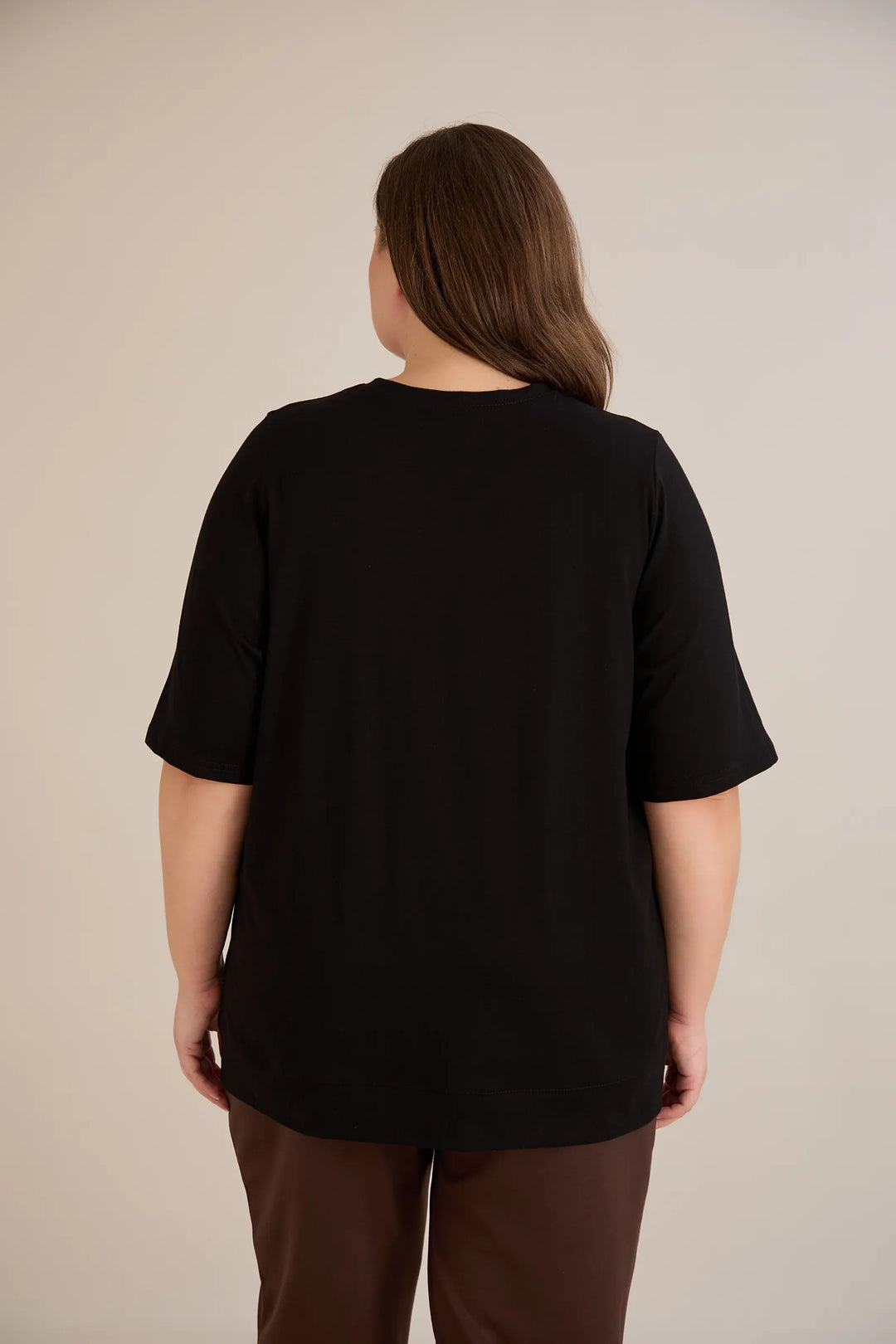 Pamučna tunika s 7/8 rukavima s detaljem | veće veličine