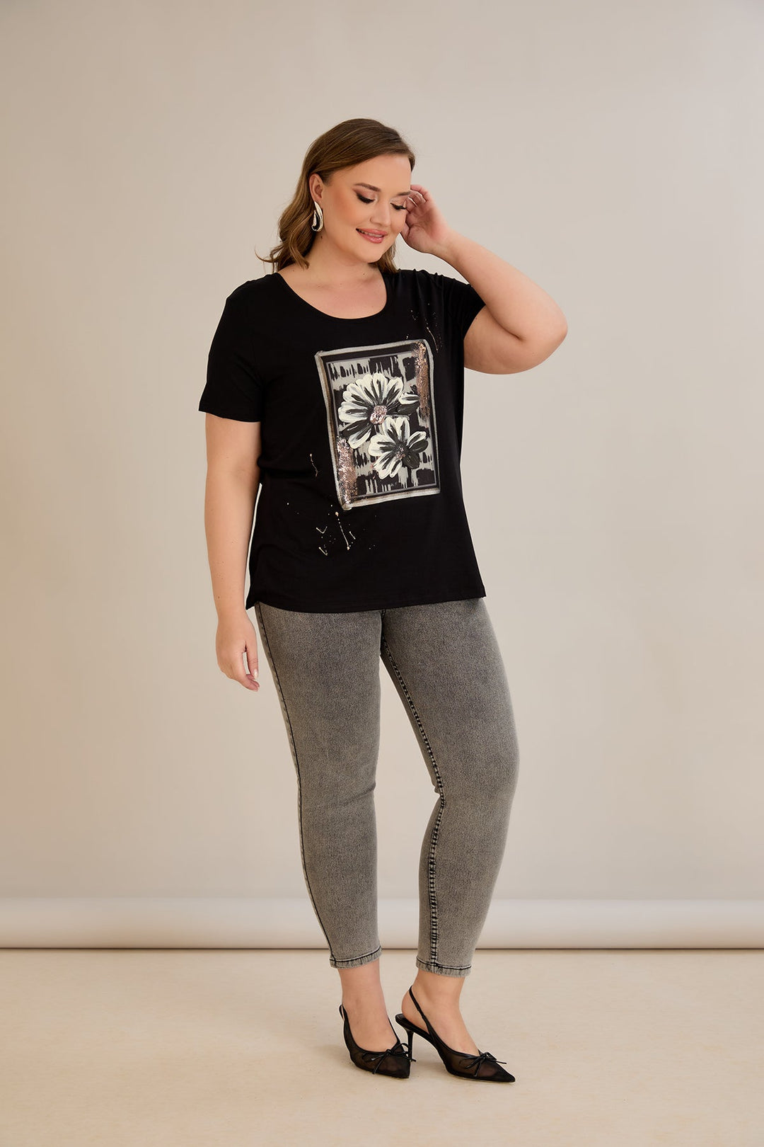 Majica od viskoze s printom III - Margarete 10881