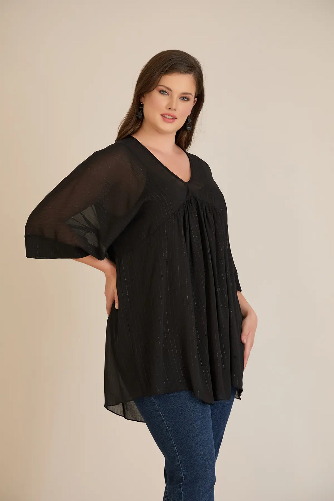 Ženska tunika od luksuznog šifona s elastičnom podstavom