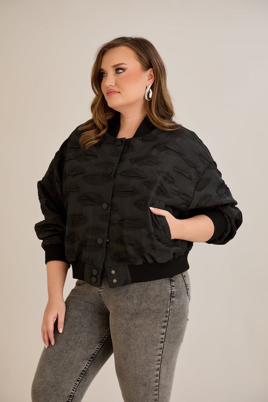 Proljetna kratka bomber jakna oversized kroja
