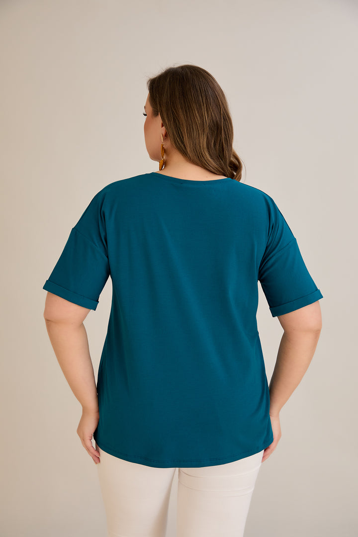 Pamučna majica kratkih rukava - Tamnoplava