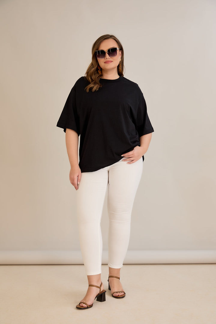 Pamuk (100%) oversized majica - crna 10355