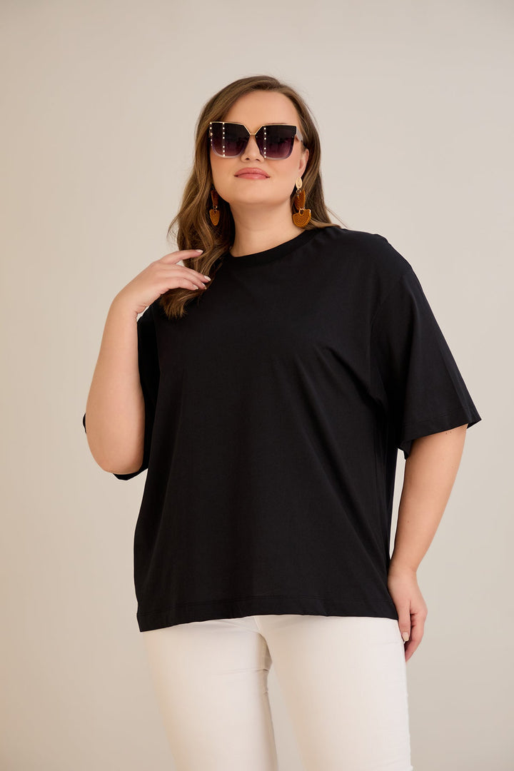 Pamuk (100%) oversized majica - crna 10355