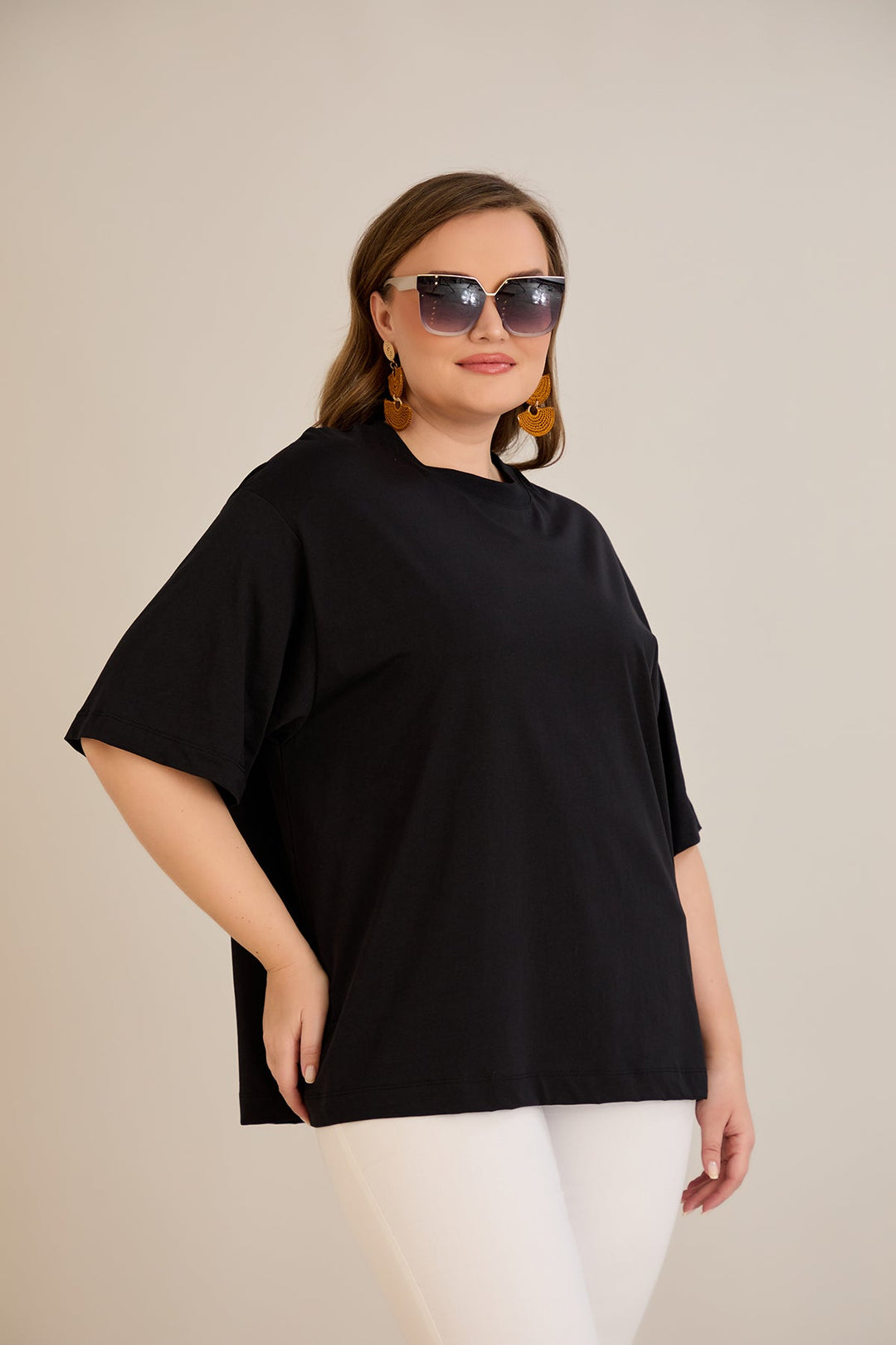 Pamuk (100%) oversized majica - crna 10355