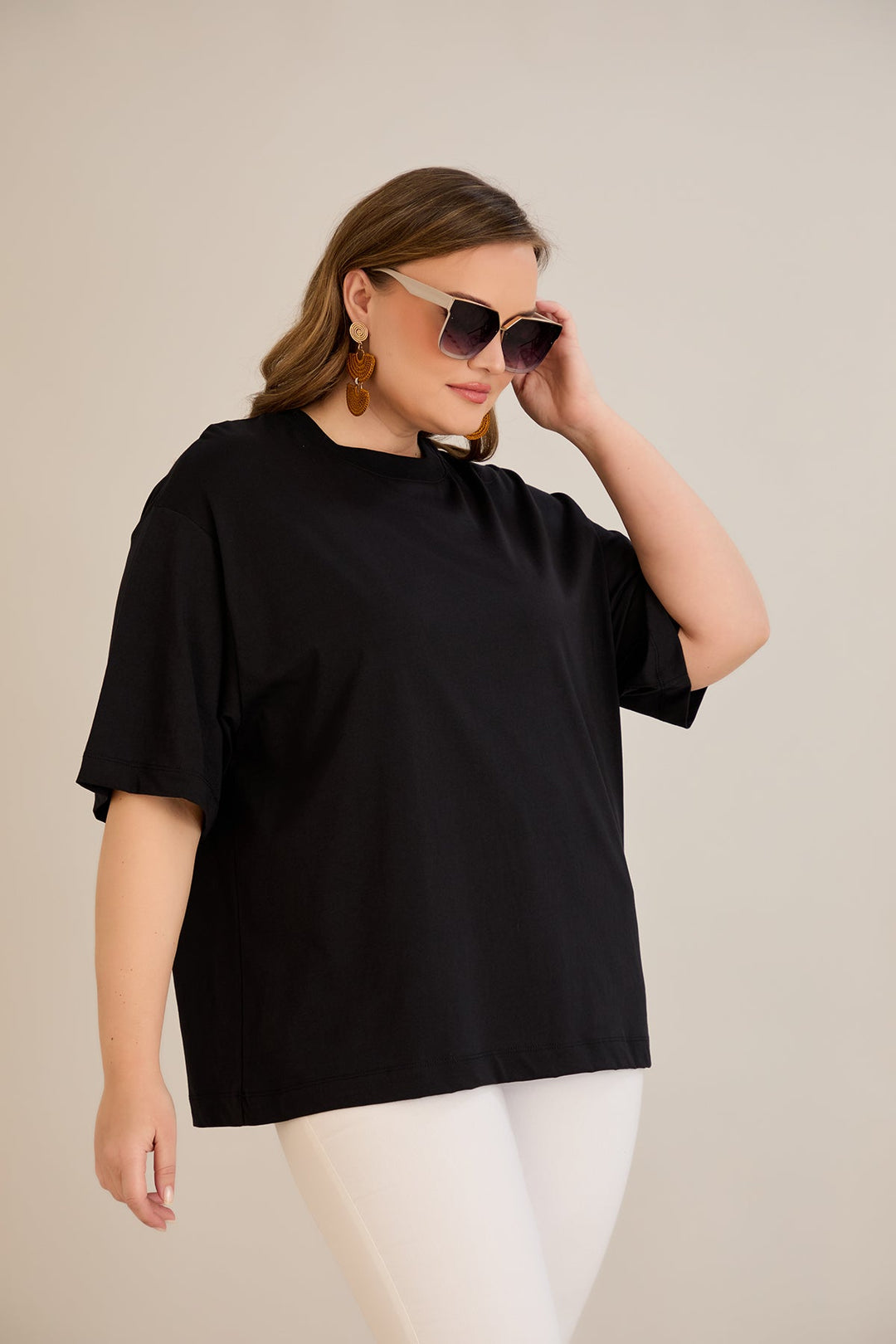 Pamuk (100%) oversized majica - crna 10355