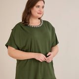 Bluza s dekoracijom od kamenčića – zelena
