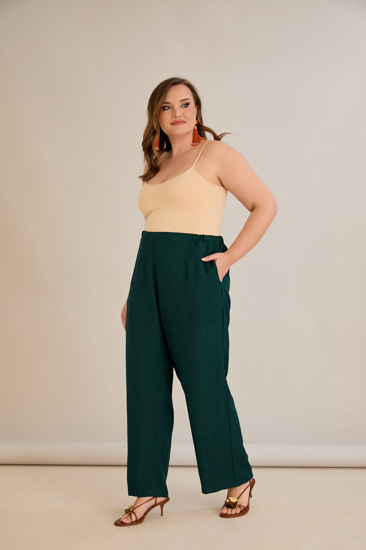 Široke ljetne hlače - Zelena