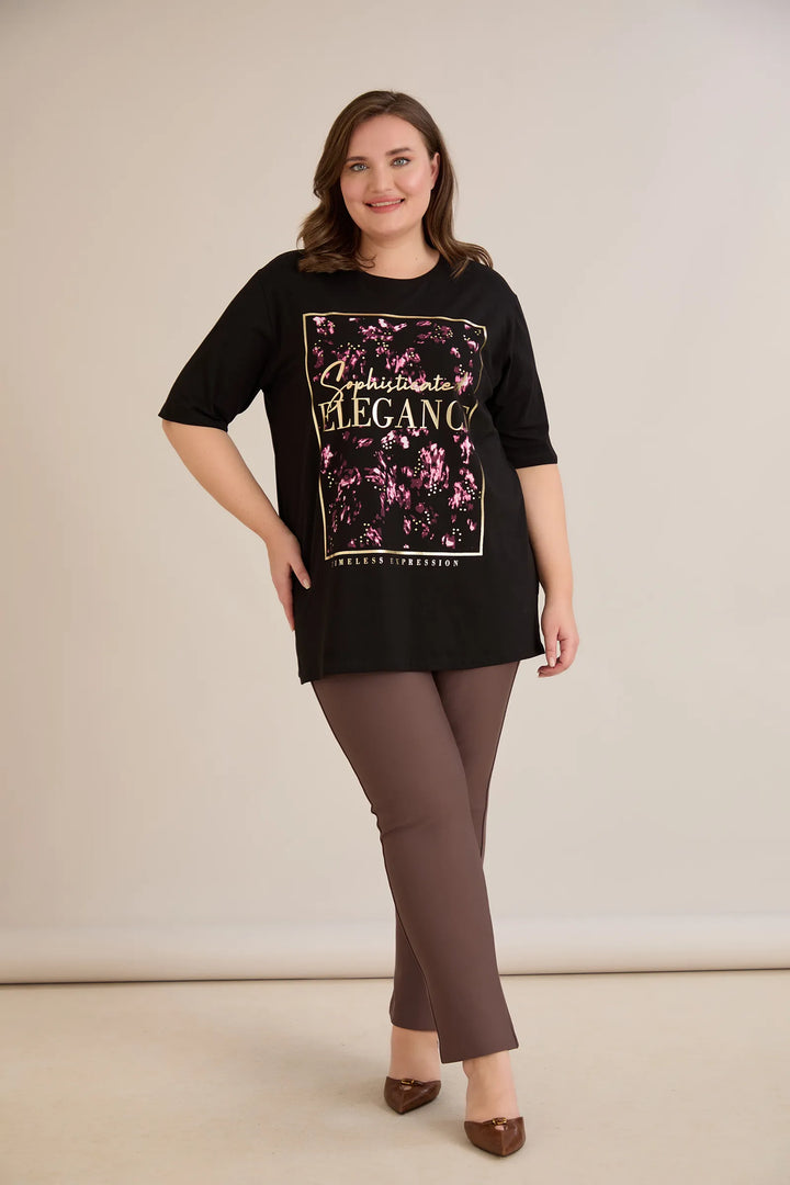 Hlače s efektom oblikovanja u vizon boji