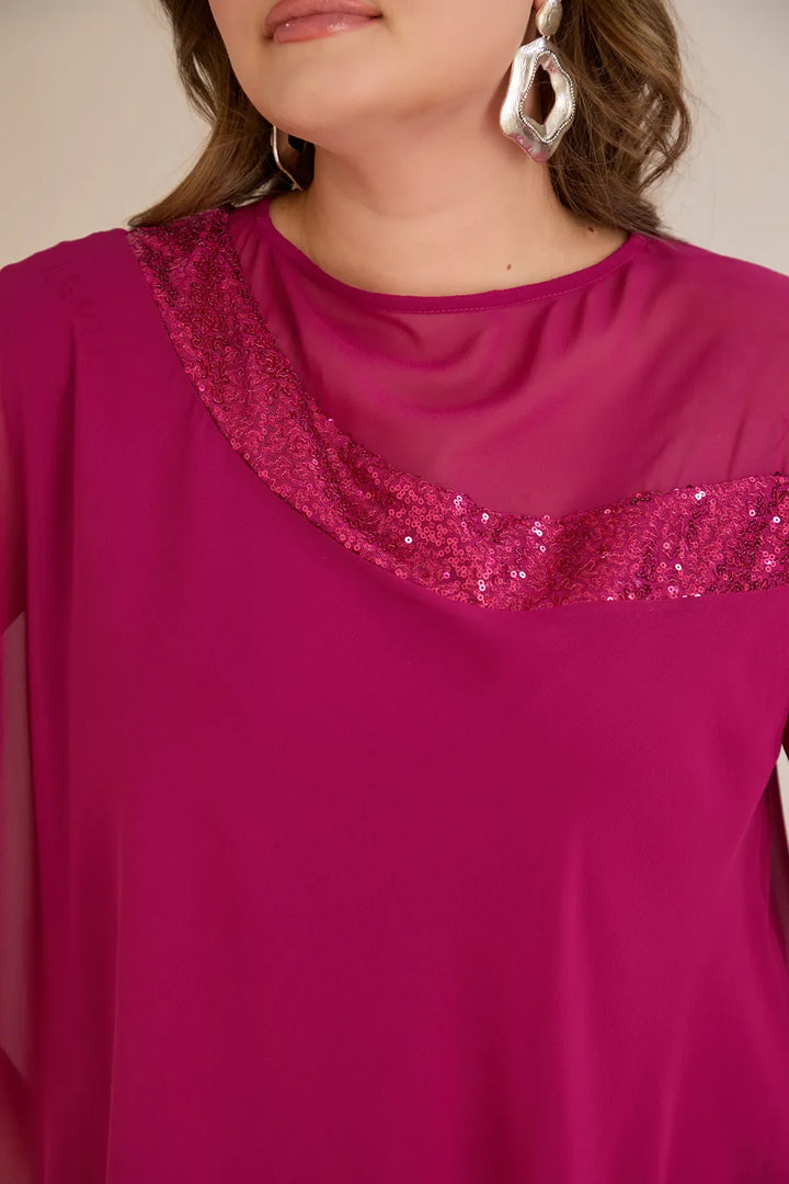 Praznična haljina od šifona i šljokica