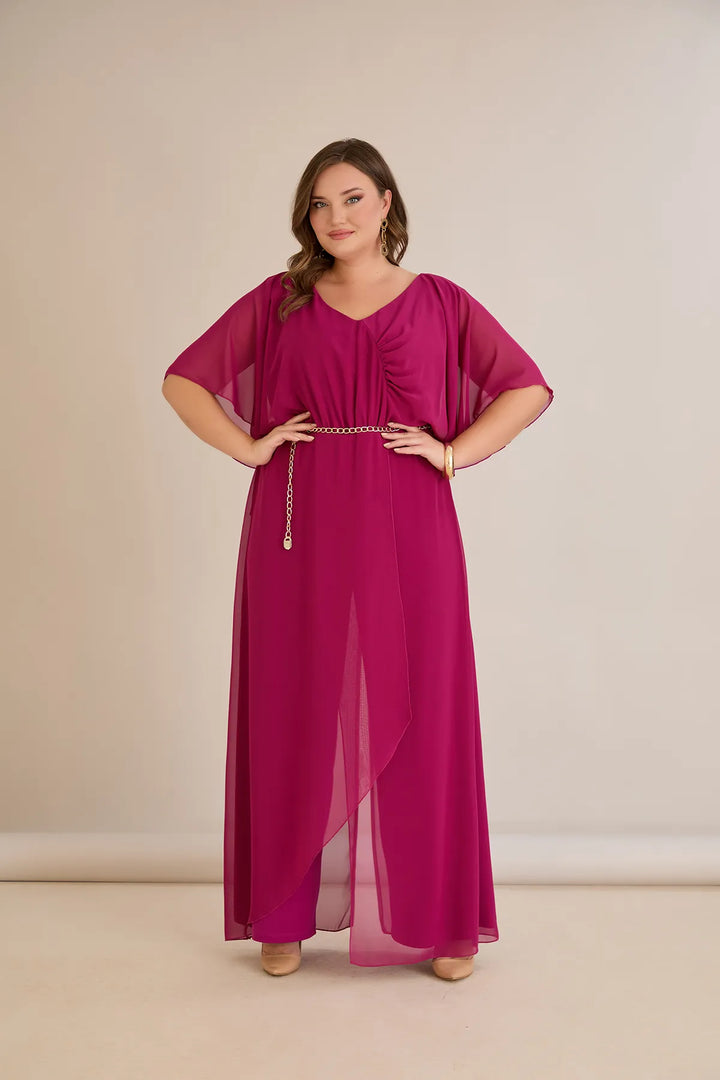 Šifonski kombinezon s lančić remenom – Veći brojevi