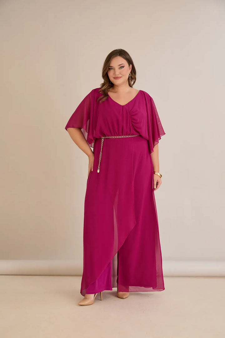 Šifonski kombinezon s lančić remenom – Veći brojevi