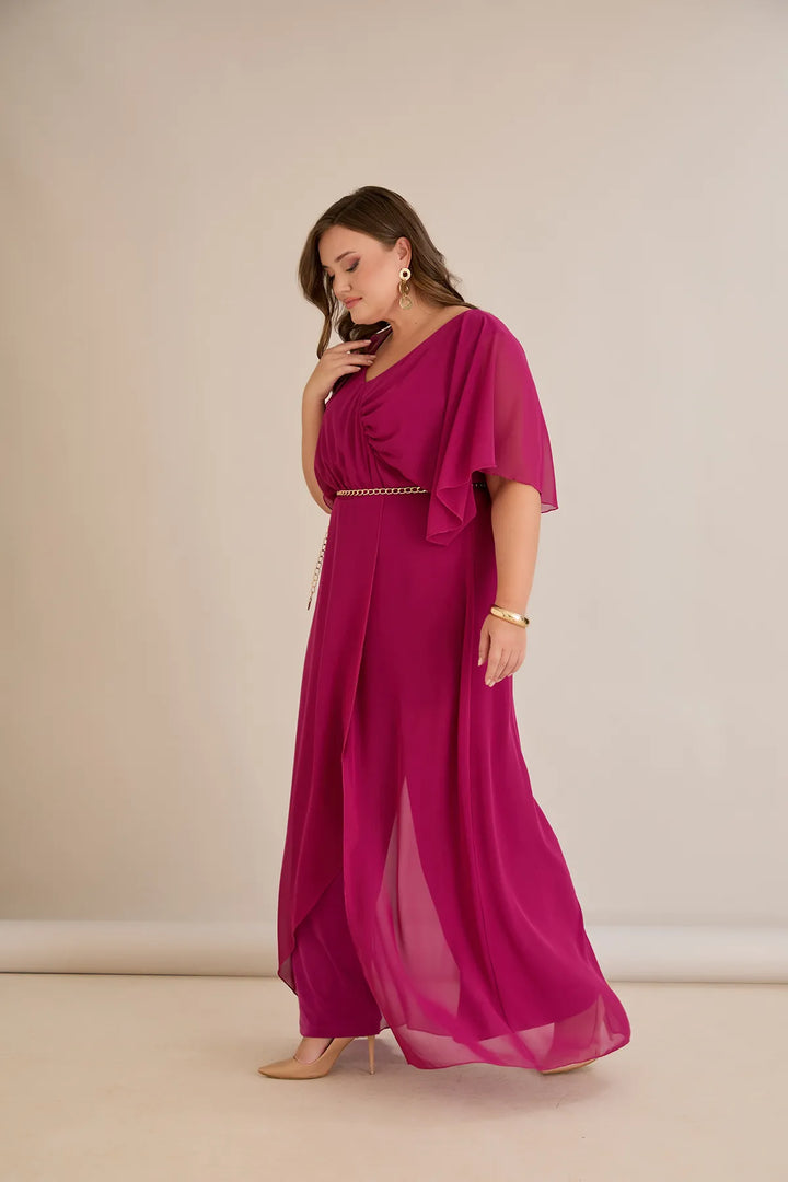 Šifonski kombinezon s lančić remenom – Veći brojevi