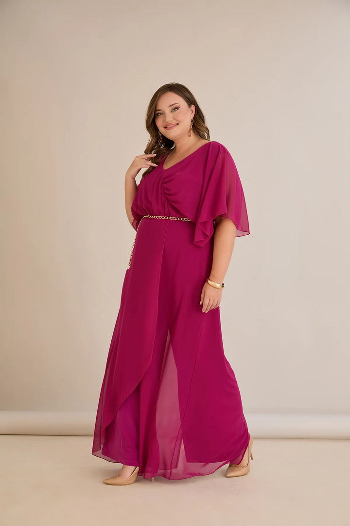 Šifonski kombinezon s lančić remenom – Veći brojevi