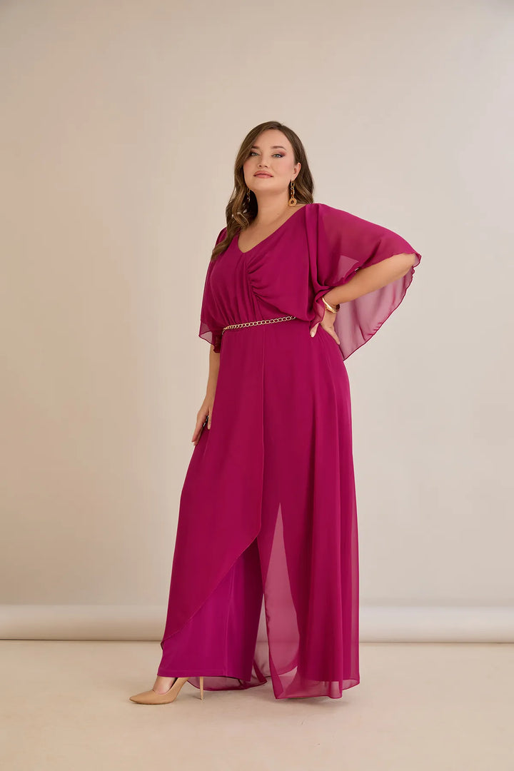 Šifonski kombinezon s lančić remenom – Veći brojevi