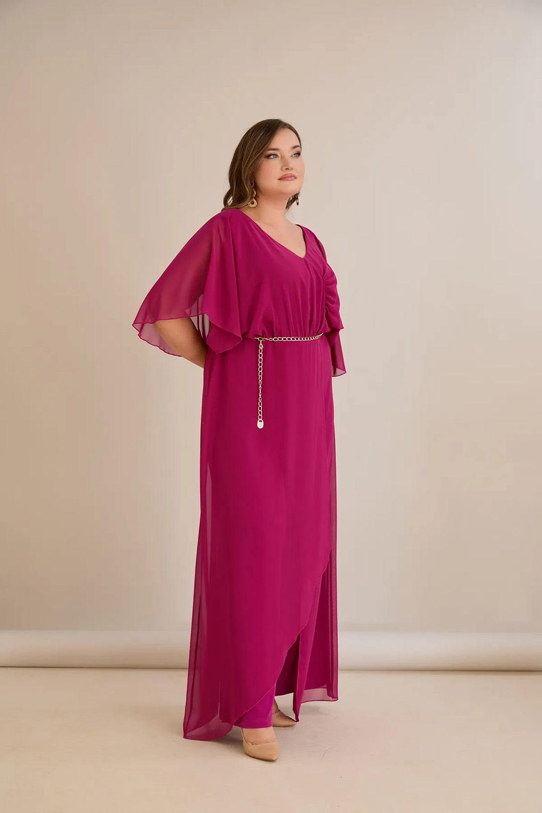 Šifonski kombinezon s lančić remenom – Veći brojevi