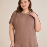 Bluza s dekoracijom od kamenčića – moka