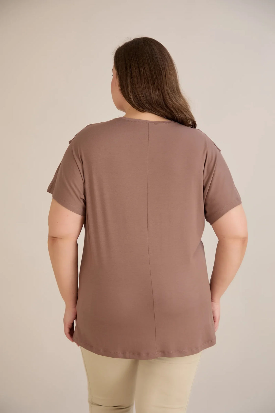 Bluza s dekoracijom od kamenčića – moka
