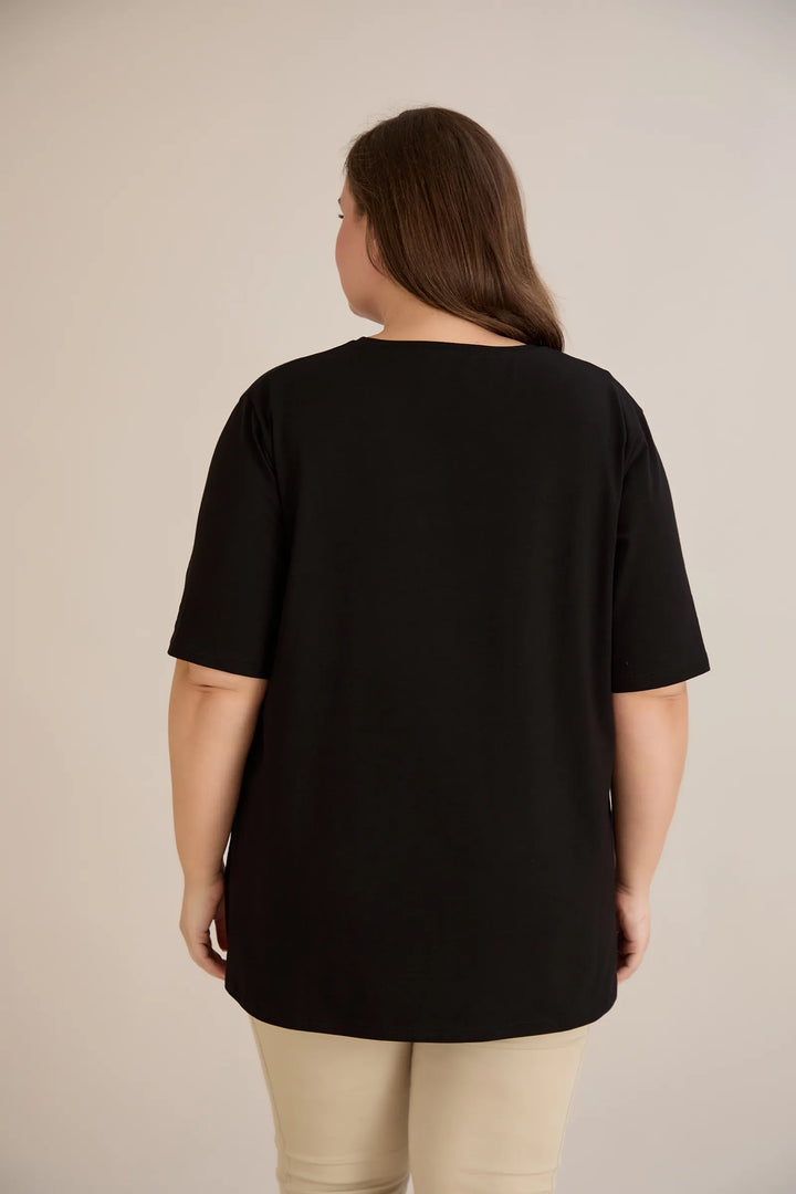 Pamučna majica s printom i ušivenim šljokicama Tropical