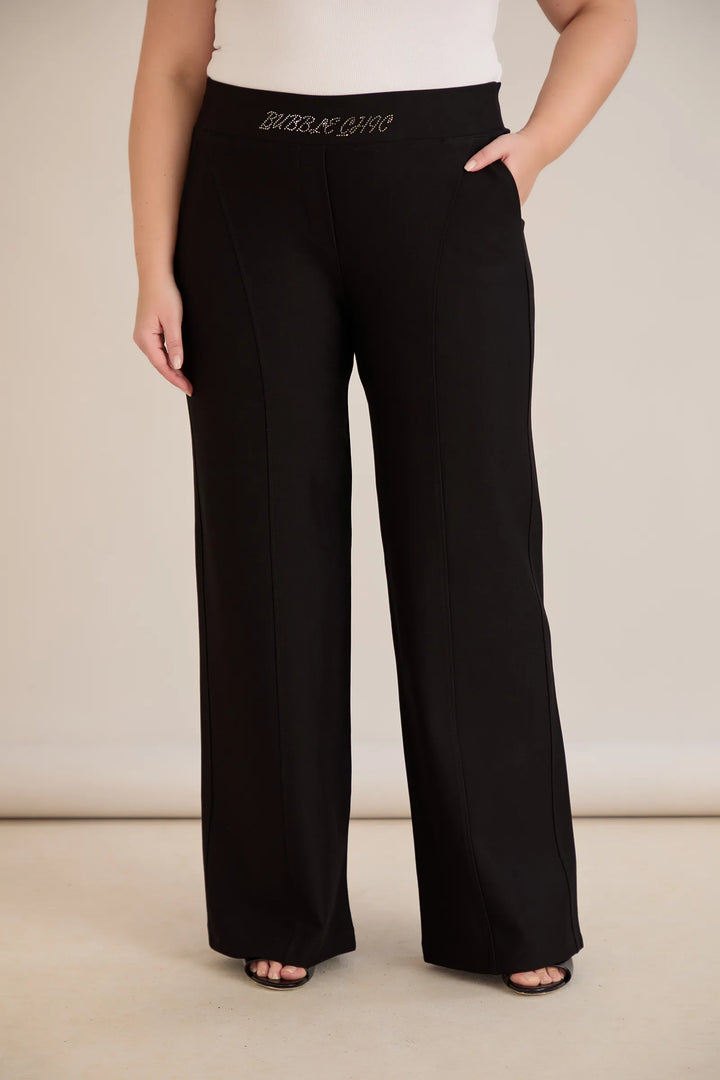 Ekskluzivne široke pantalone Borisa s kamenčićima na pojasu