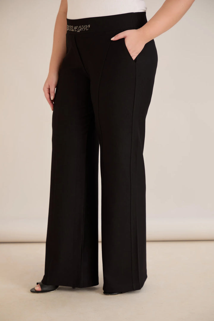 Ekskluzivne široke pantalone Borisa s kamenčićima na pojasu