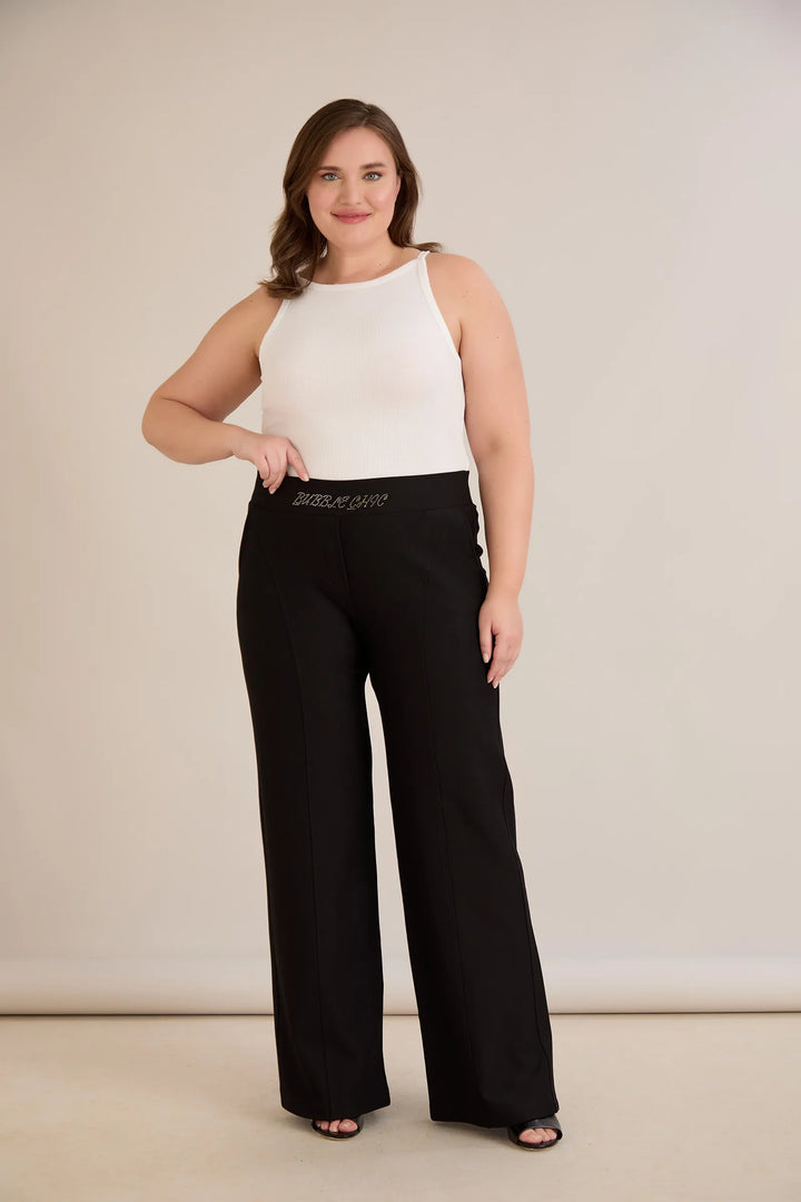 Ekskluzivne široke pantalone Borisa s kamenčićima na pojasu