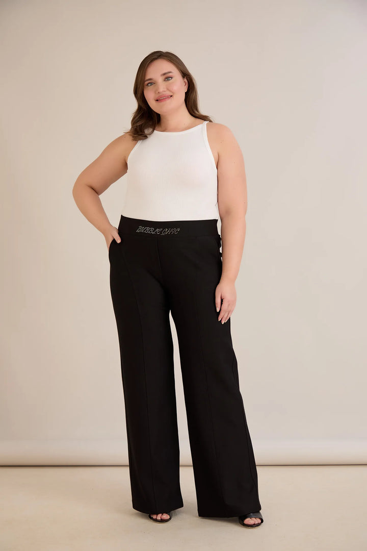 Ekskluzivne široke pantalone Borisa s kamenčićima na pojasu