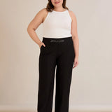 Ekskluzivne široke pantalone Borisa s kamenčićima na pojasu