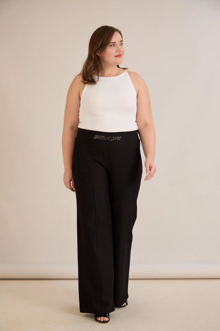 Ekskluzivne široke pantalone Borisa s kamenčićima na pojasu