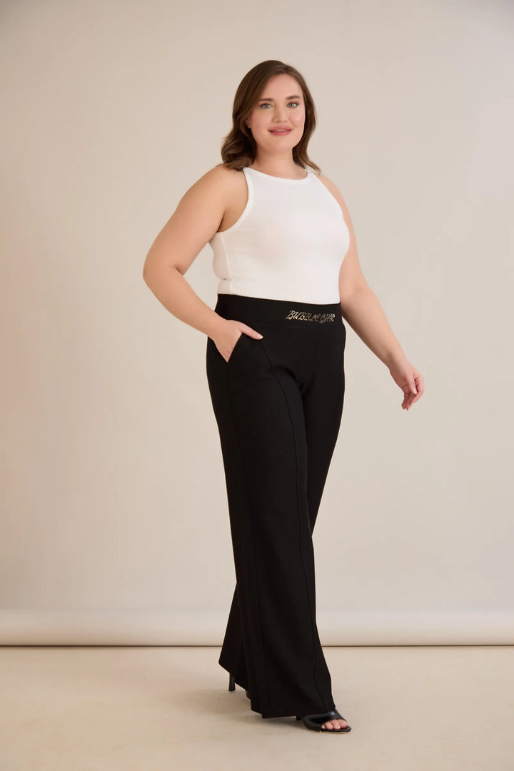 Ekskluzivne široke pantalone Borisa s kamenčićima na pojasu