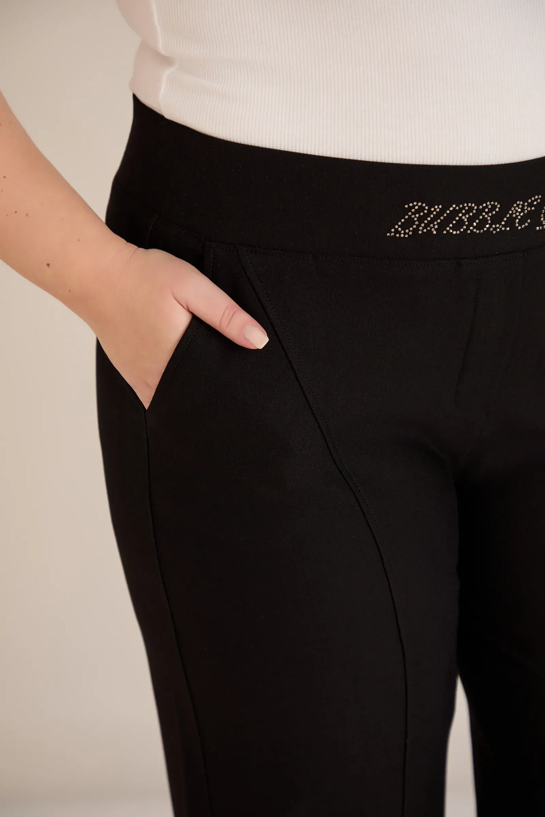 Ekskluzivne široke pantalone Borisa s kamenčićima na pojasu