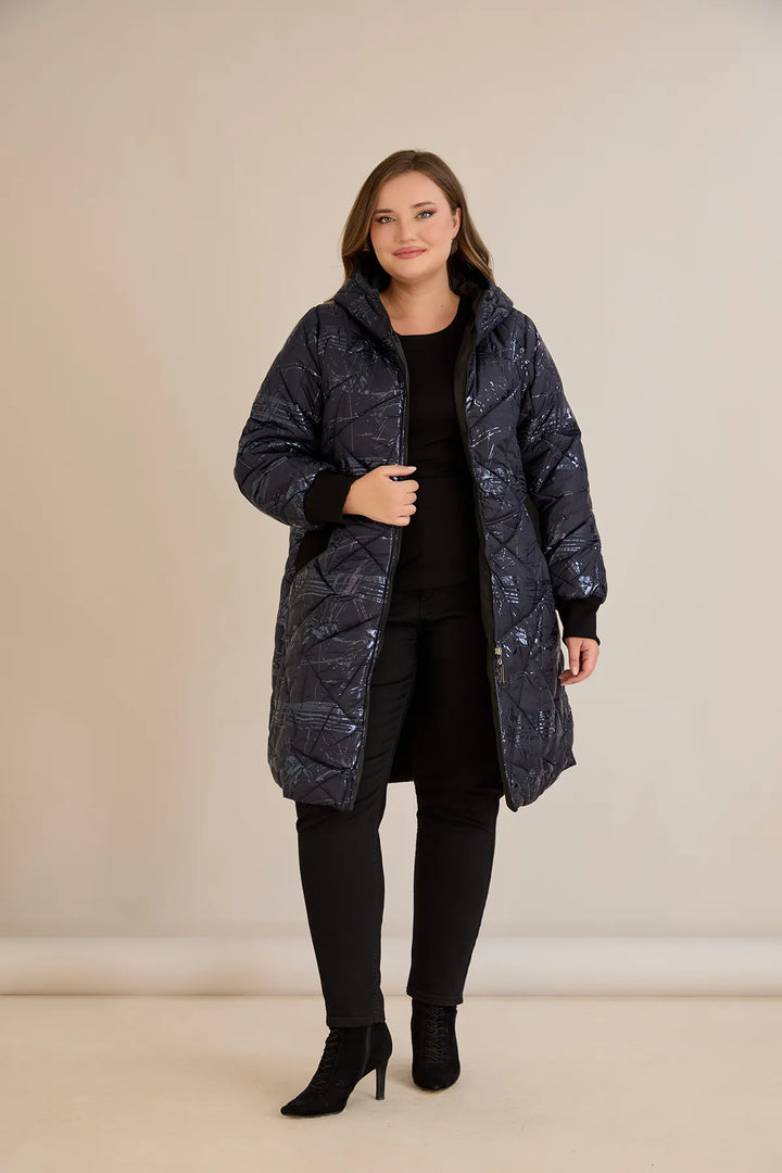 Prijelazna jakna A-linije u tamnoplavoj boji