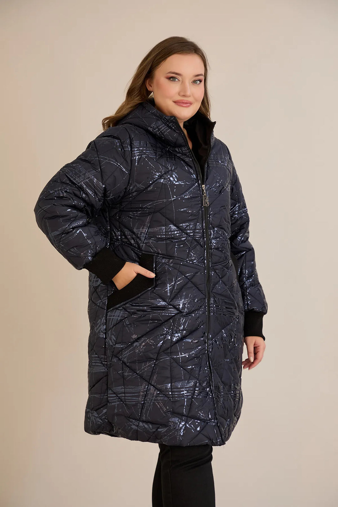 Prijelazna jakna A-linije u tamnoplavoj boji