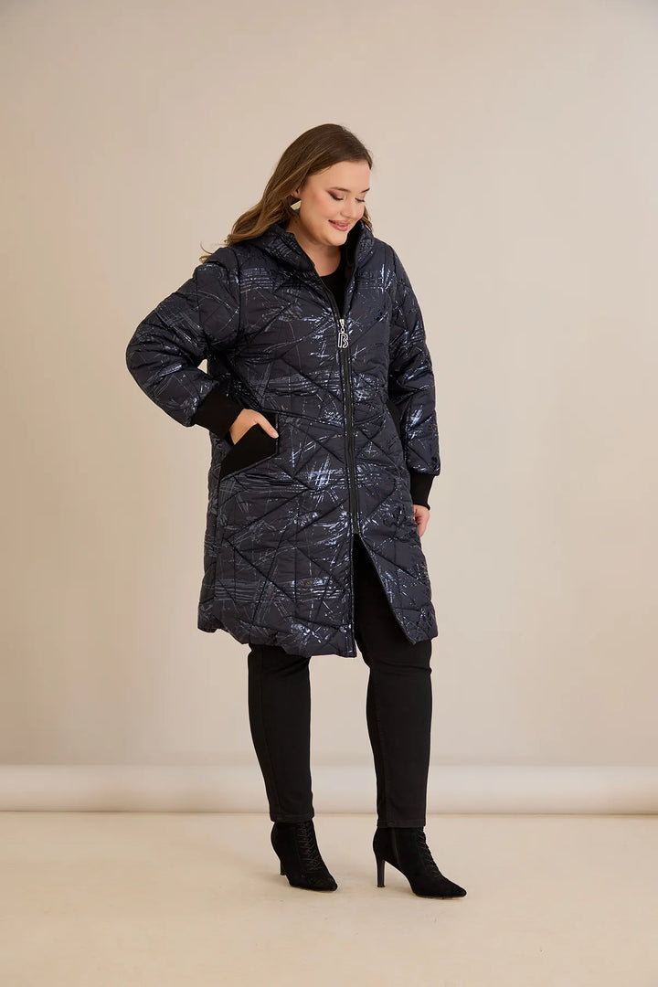 Prijelazna jakna A-linije u tamnoplavoj boji