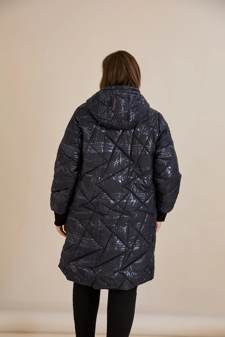 Prijelazna jakna A-linije u tamnoplavoj boji