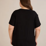 Bluza s dekoracijom od kamenčića – Crna