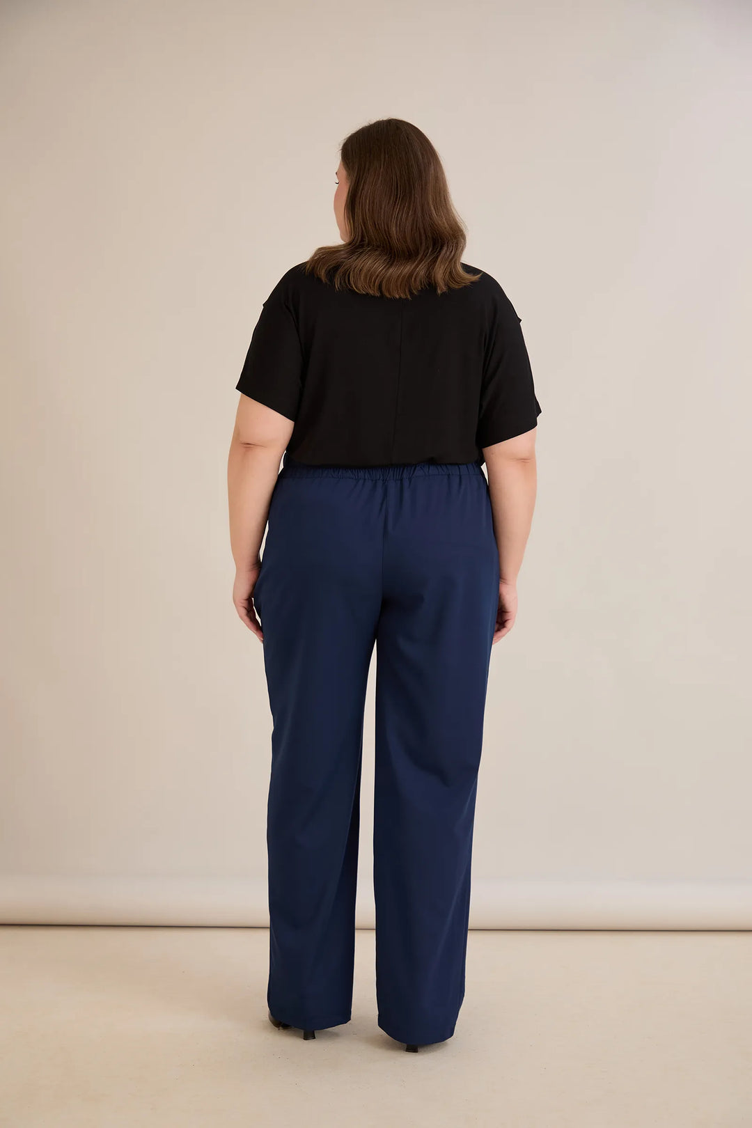 Široke ljetne elastične hlače s pamukom – plava