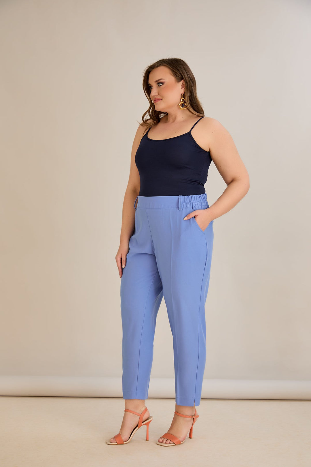 Ljetne elastične hlače - ljubičaste