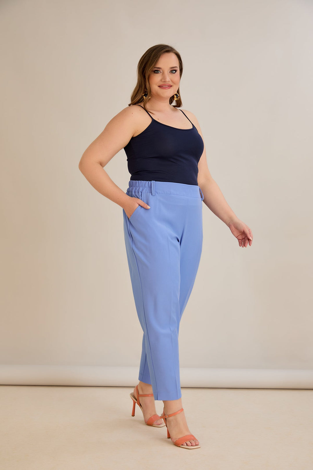 Ljetne elastične hlače - ljubičaste