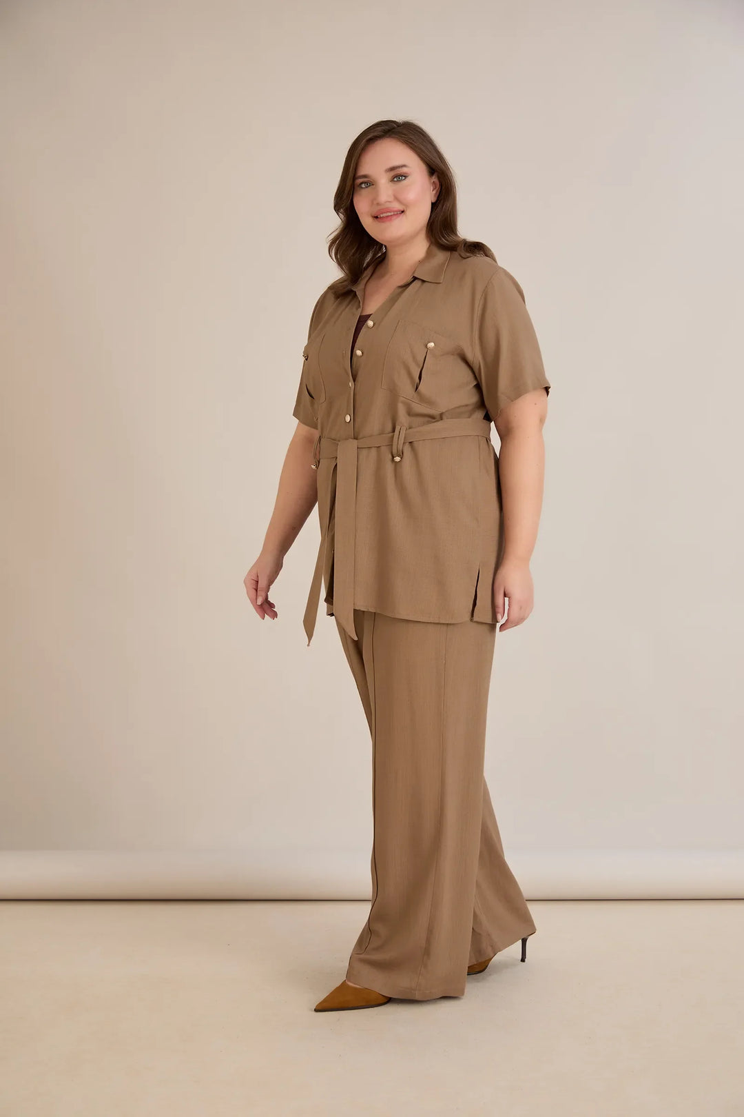 Elegantni set od dva dijela od lana i viskoze – moka