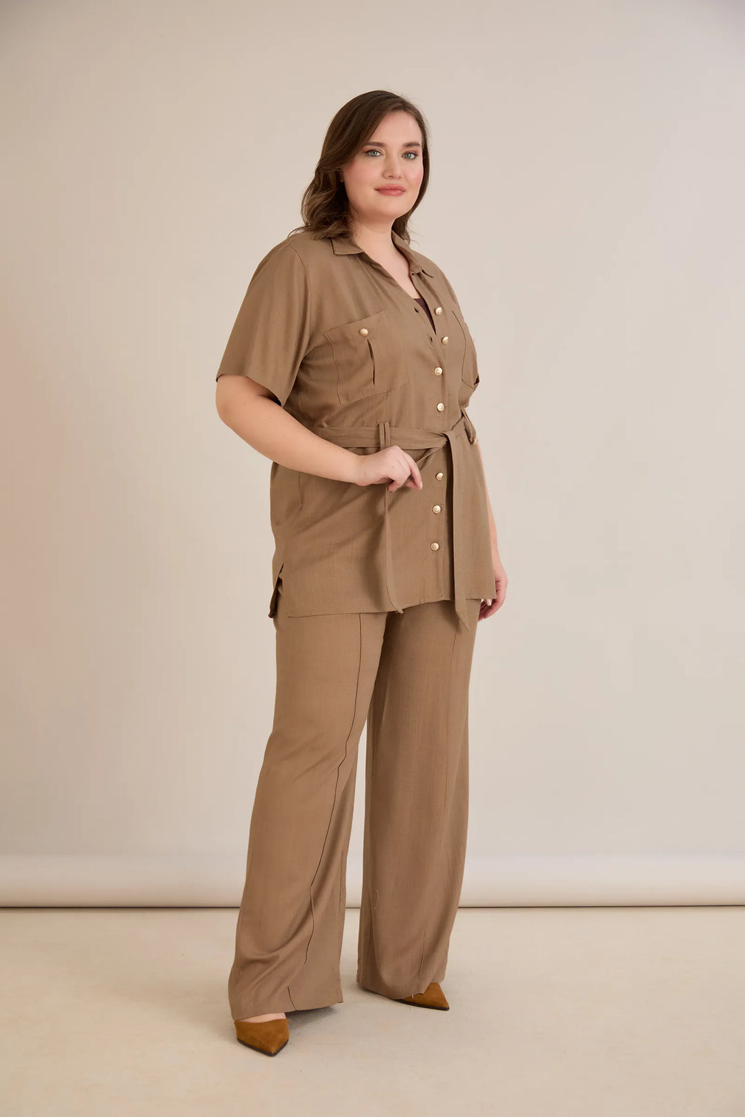 Elegantni set od dva dijela od lana i viskoze – moka