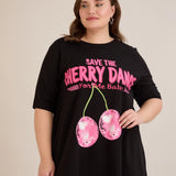 Pamučna tunika A-linije – Cherry