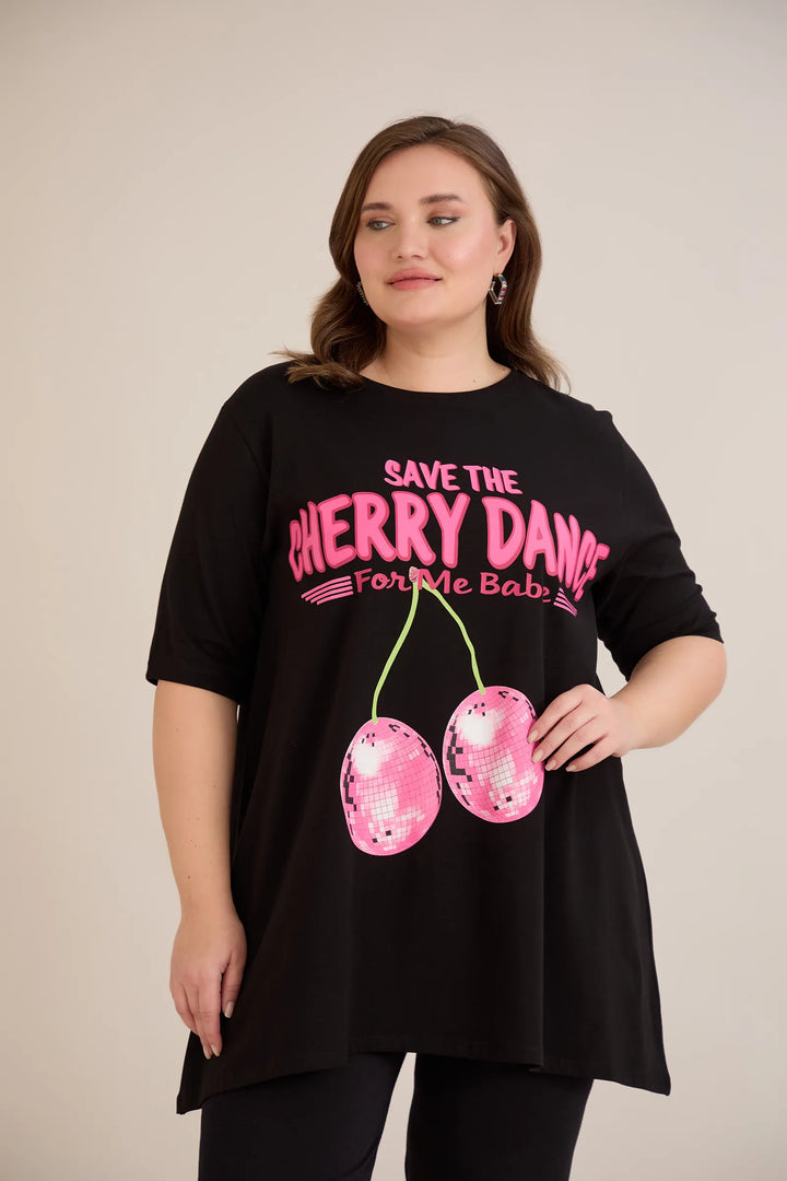 Pamučna tunika A-linije – Cherry