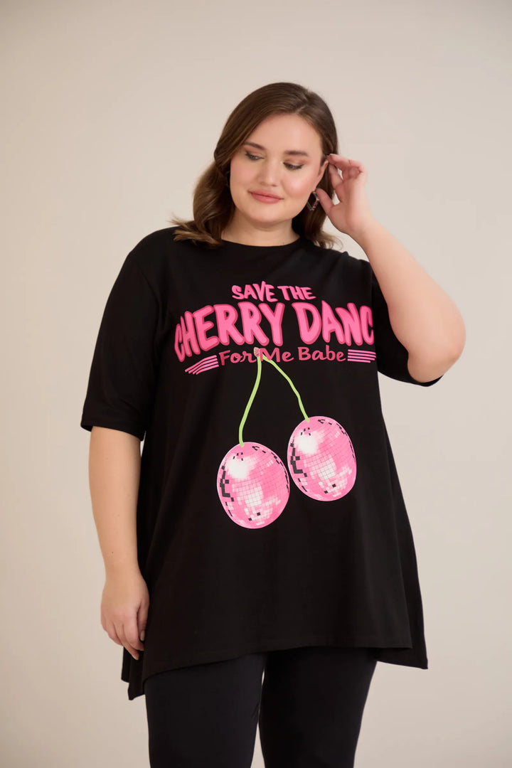 Pamučna tunika A-linije – Cherry