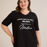 Pamučna majica sa srebrnim printom Italia