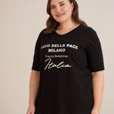 Pamučna majica sa srebrnim printom Italia